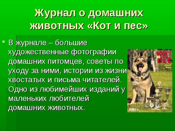 Журнал о домашних животных