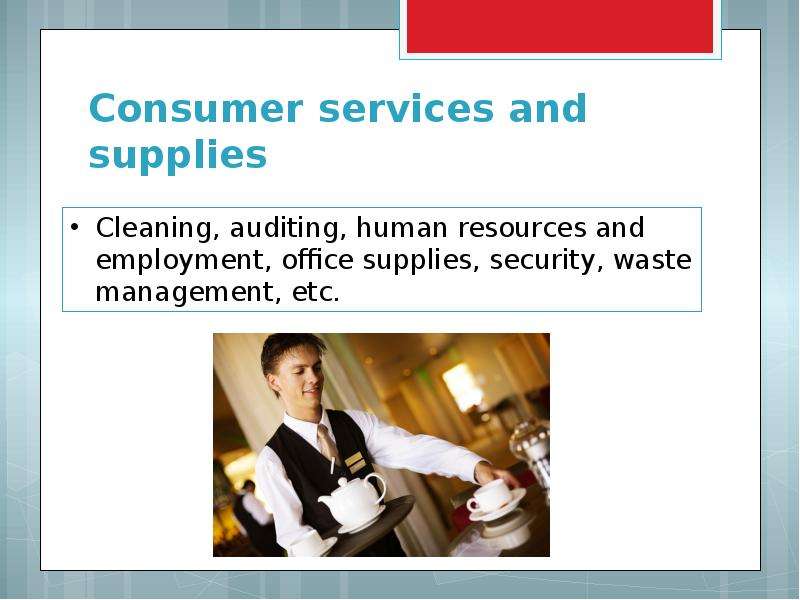 Consumer services and supplies