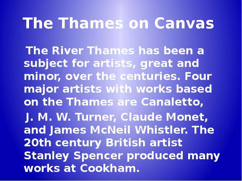 The Thames on Canvas The
