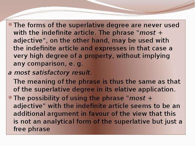 The forms of the superlative