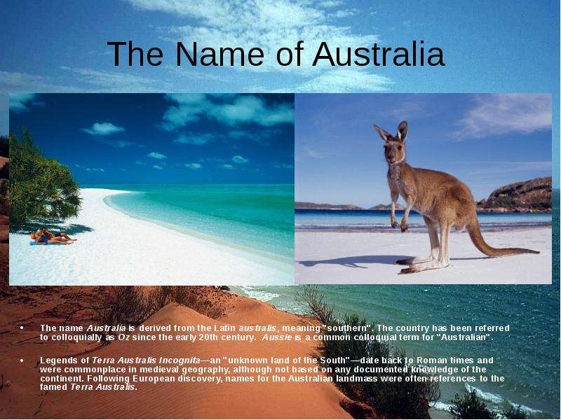 The Name of Australia The