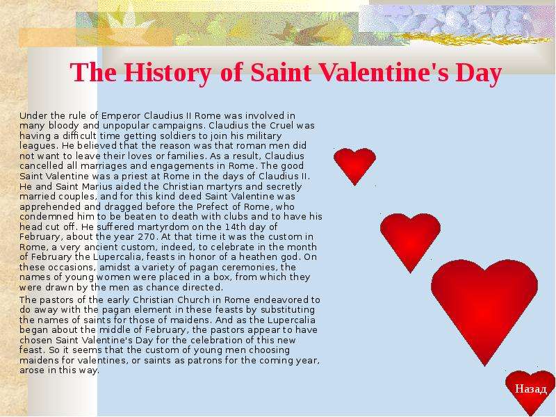 The History of Saint