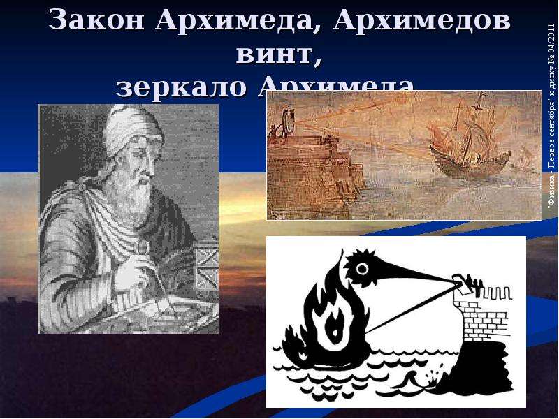 Закон Архимеда, Архимедов