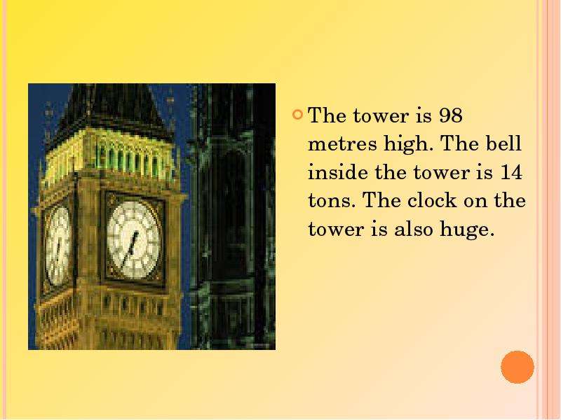 The tower is metres high. The