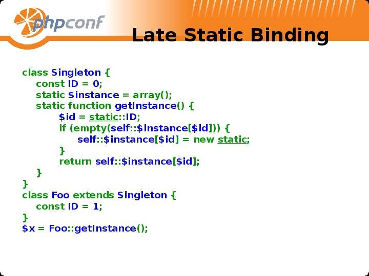 Late Static Binding class