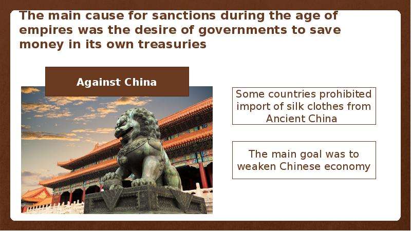 The main cause for sanctions