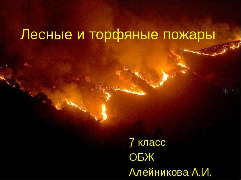 Презентация Лесные и торфяные пожары 7 класс ОБЖ