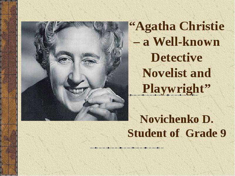 Agatha Christie a Well-known