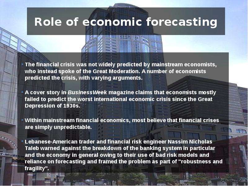 Role of economic forecasting