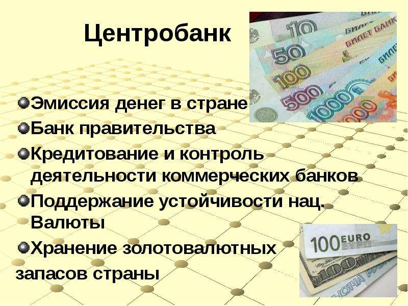 Центробанк Эмиссия денег в