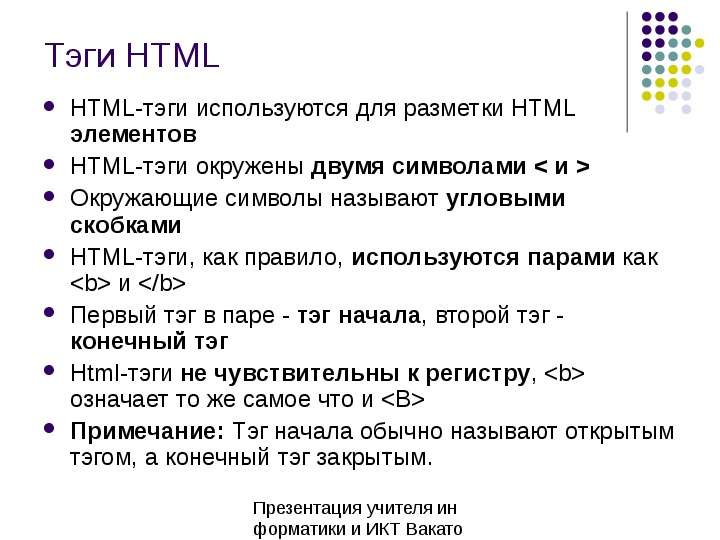 Тэги HTML HTML-тэги
