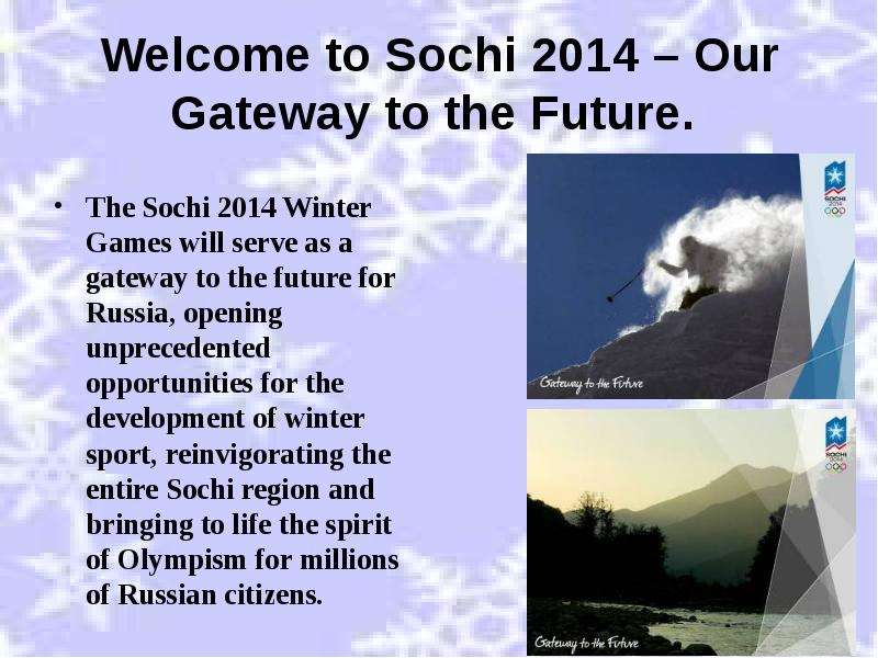 Welcome to Sochi Our Gateway