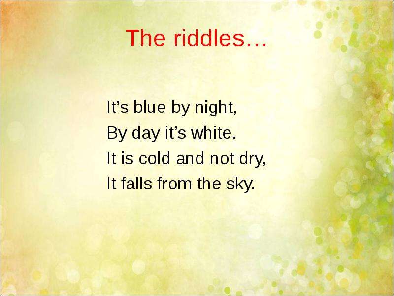 The riddles It s blue by