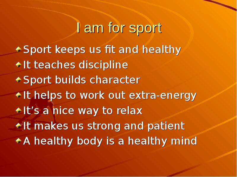 I am for sport Sport keeps us