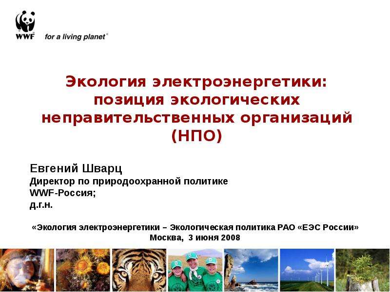 Презентация "Экология электроэнергетики: позиция экологических неправительственных организаций (НПО)" - скачать презентации