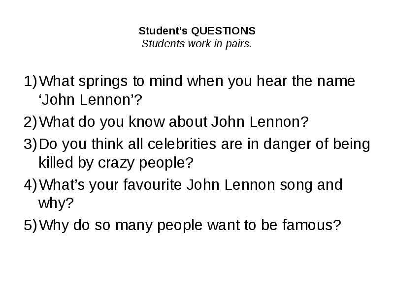 Student s QUESTIONS Students