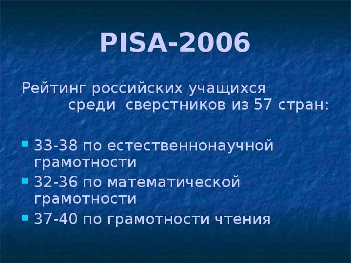 PISA- Рейтинг российских