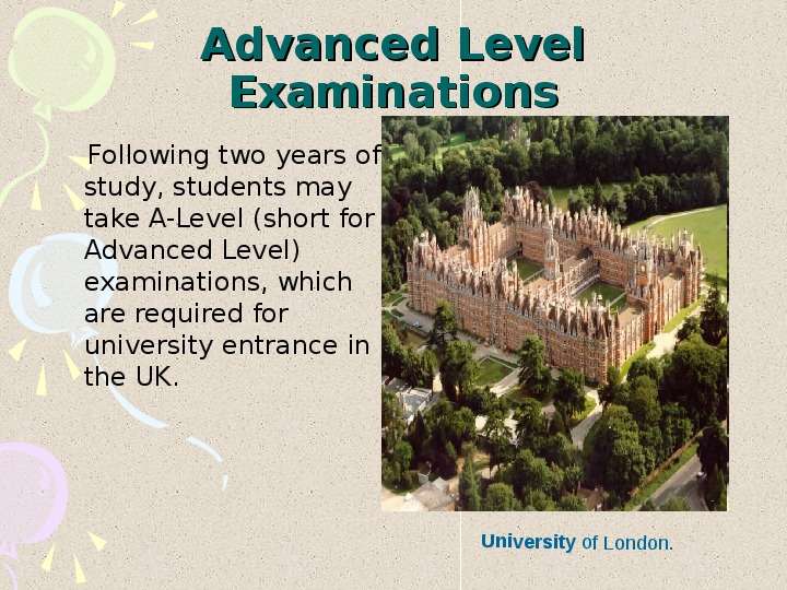 Advanced Level Examinations