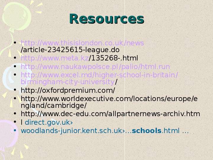 Resources http