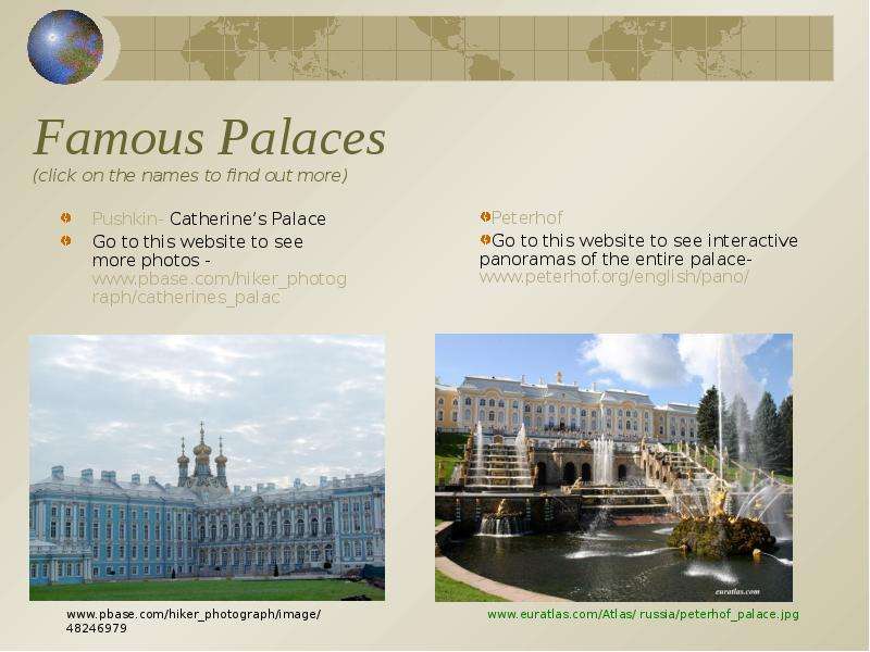 Famous Palaces click on the