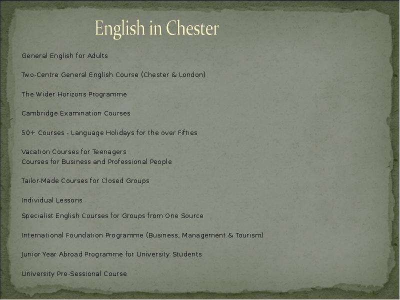 General English for Adults