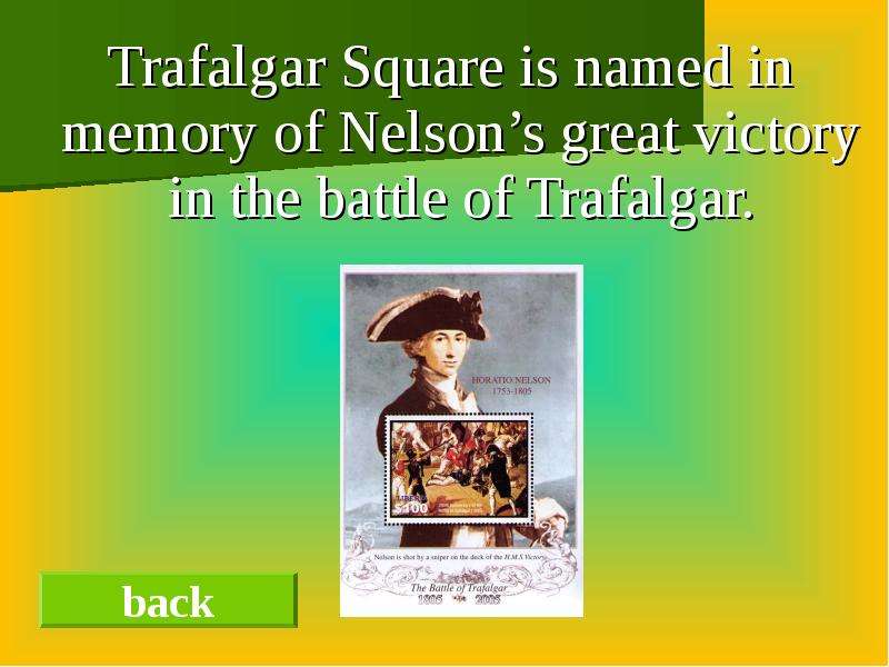 Trafalgar Square is named in
