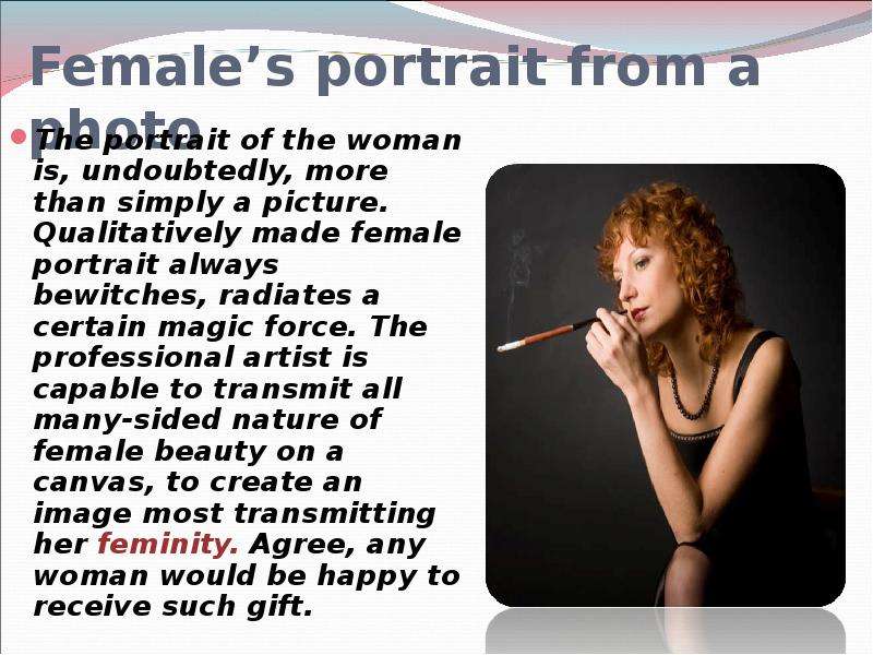Female s portrait from a