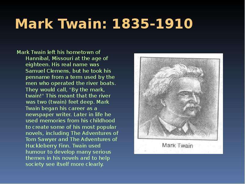 Mark Twain - Mark Twain left