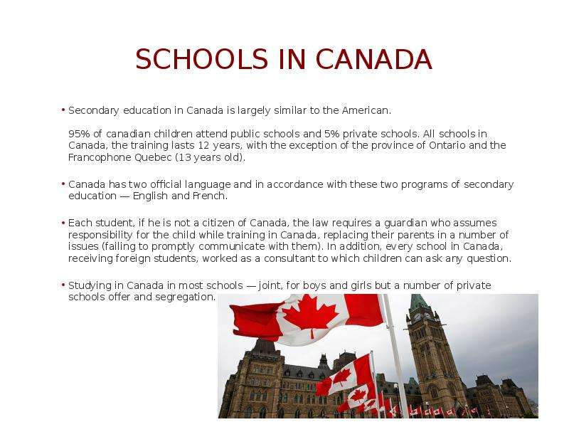 Schools in Canada Secondary