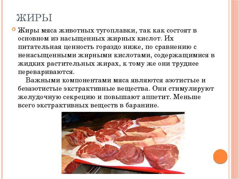 Жиры Жиры мяса животных