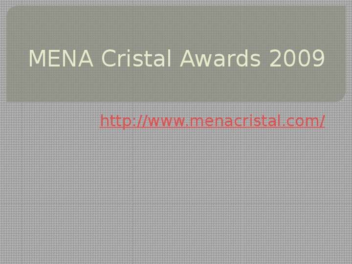 MENA Cristal Awards http