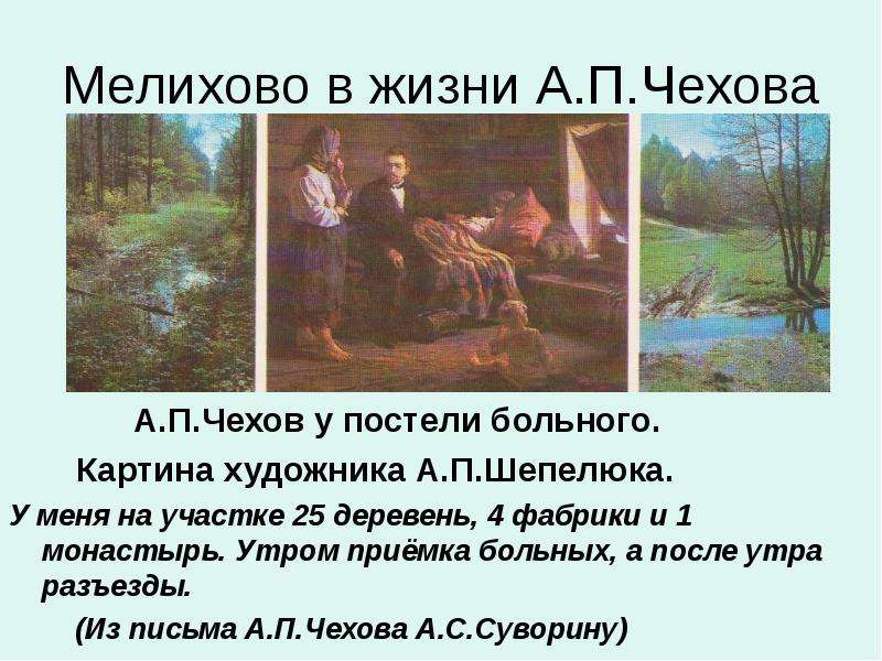Мелихово в жизни А.П.Чехова