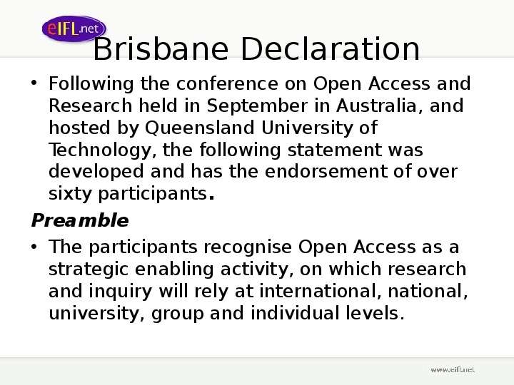Brisbane Declaration