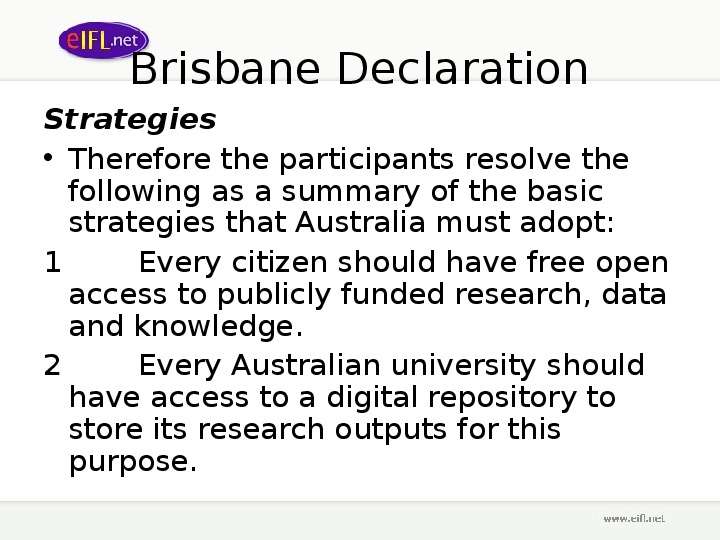 Brisbane Declaration