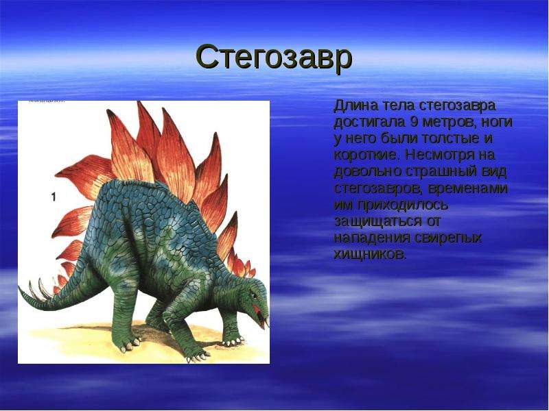 Стегозавр Длина тела