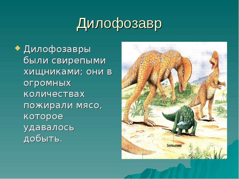 Дилофозавр Дилофозавры были
