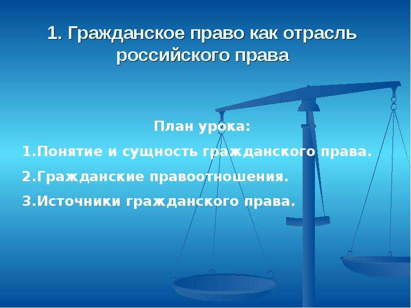 Презентация 1. Гражданское право как отрасль российского права
