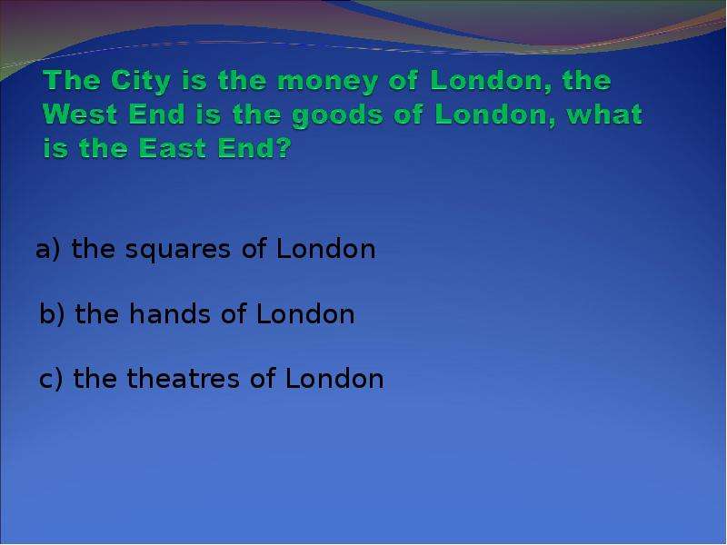 a the squares of London b the
