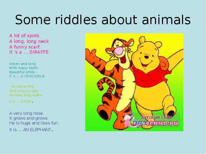 Some riddles about animals A