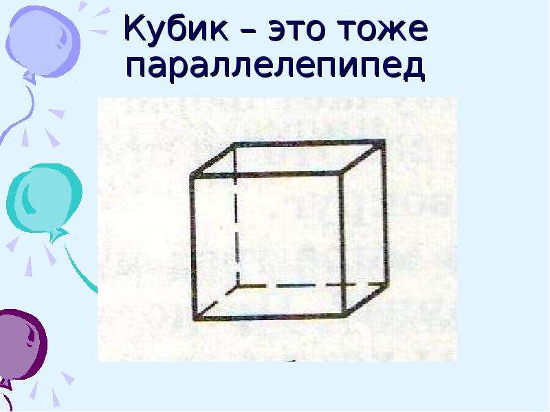 Кубик это тоже параллелепипед