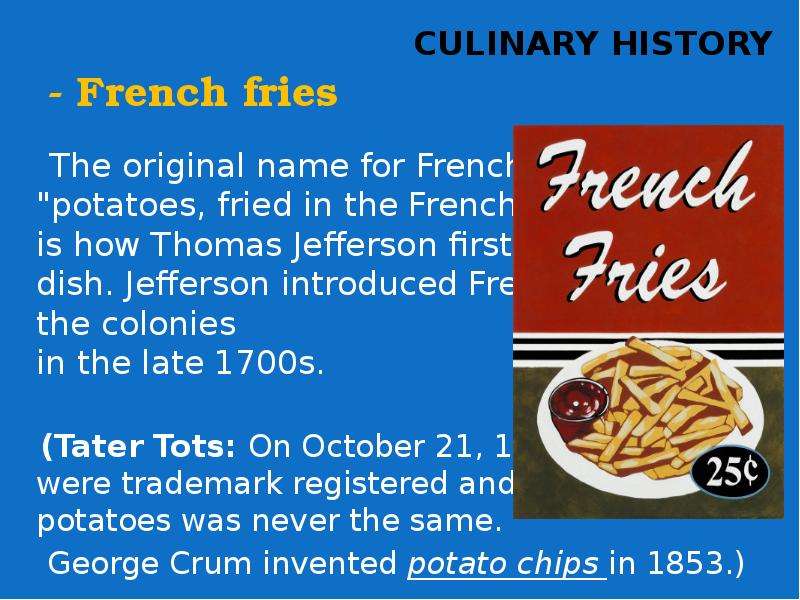 CULINARY HISTORY - French