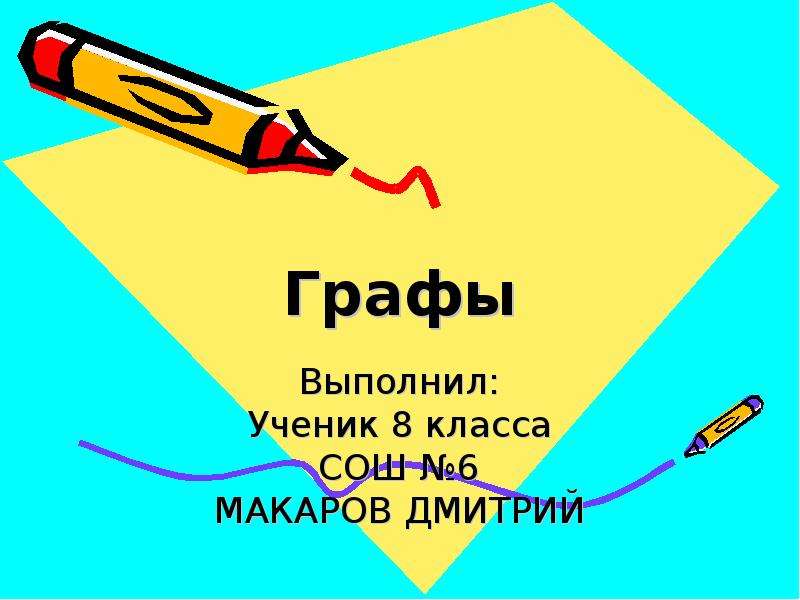 Презентация Графы Выполнил: Ученик 8 класса СОШ 6 МАКАРОВ ДМИТРИЙ