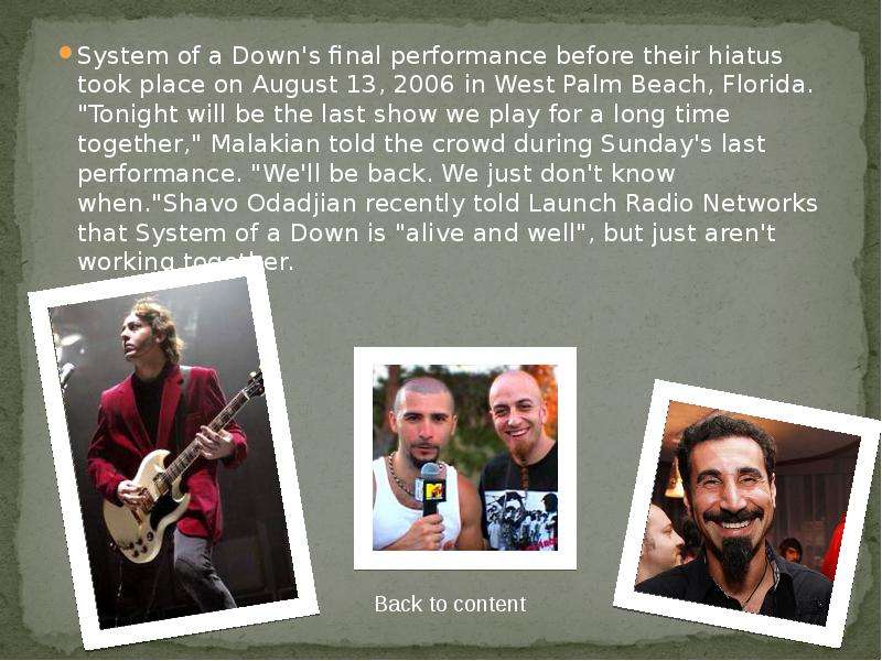 System of a Down s final
