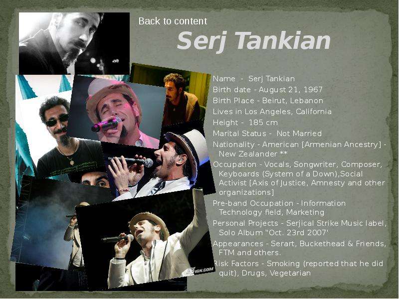 Serj Tankian Name - Serj