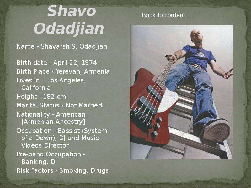 Shavo Odadjian Name -