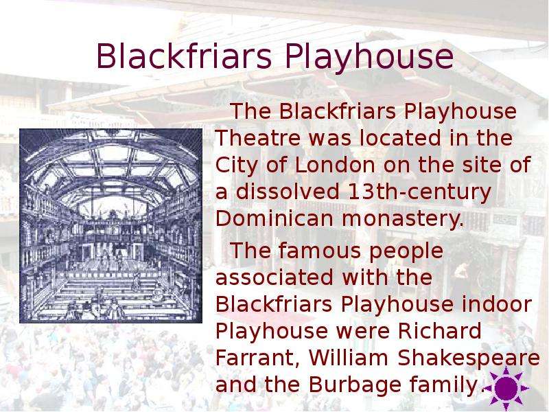 Blackfriars Playhouse The