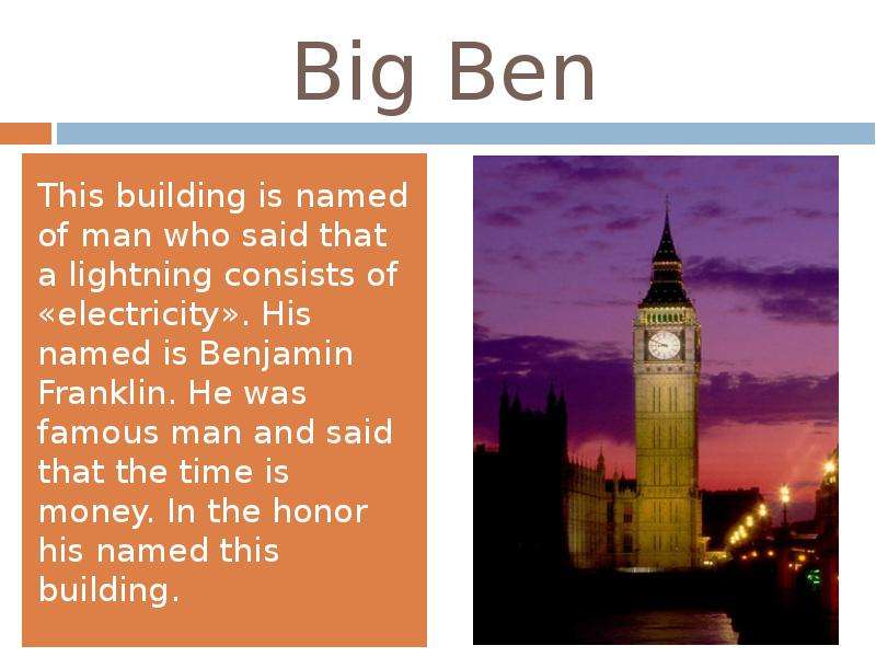 Big Ben This building is