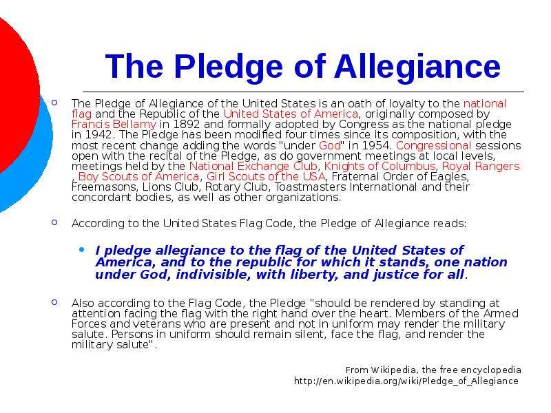 The Pledge of Allegiance The