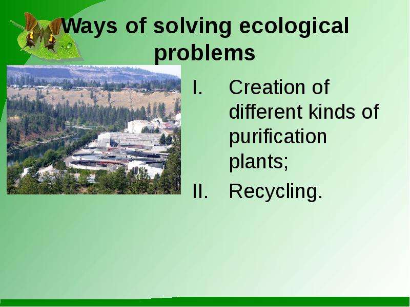 Ways of solving ecological