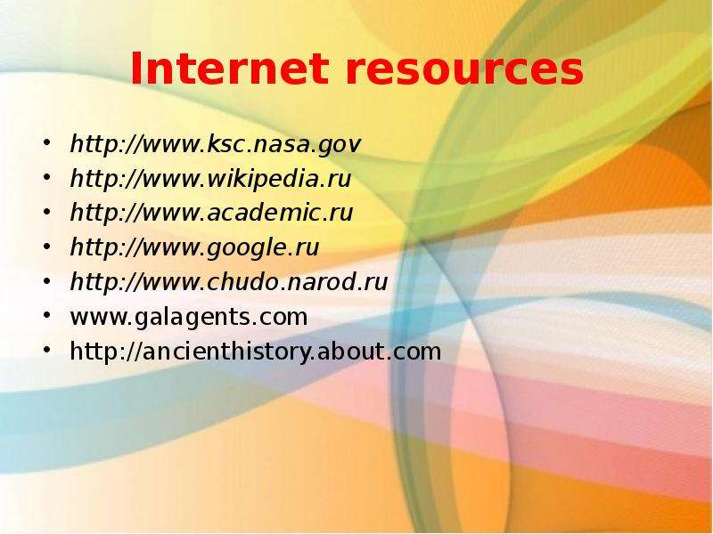 Internet resources http
